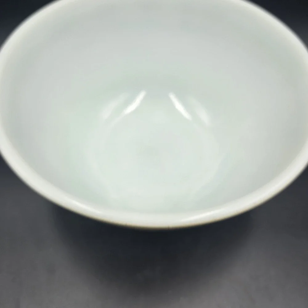 Vintage PYREX Homestead 402 Mixing Bowl Brown Speckled Blue Pattern Corning Usa